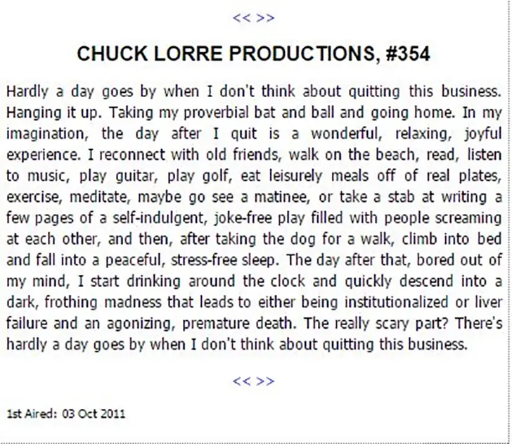 TBBT creator Chuck Lorre shows ‘vanity cards’ at the end of each show.